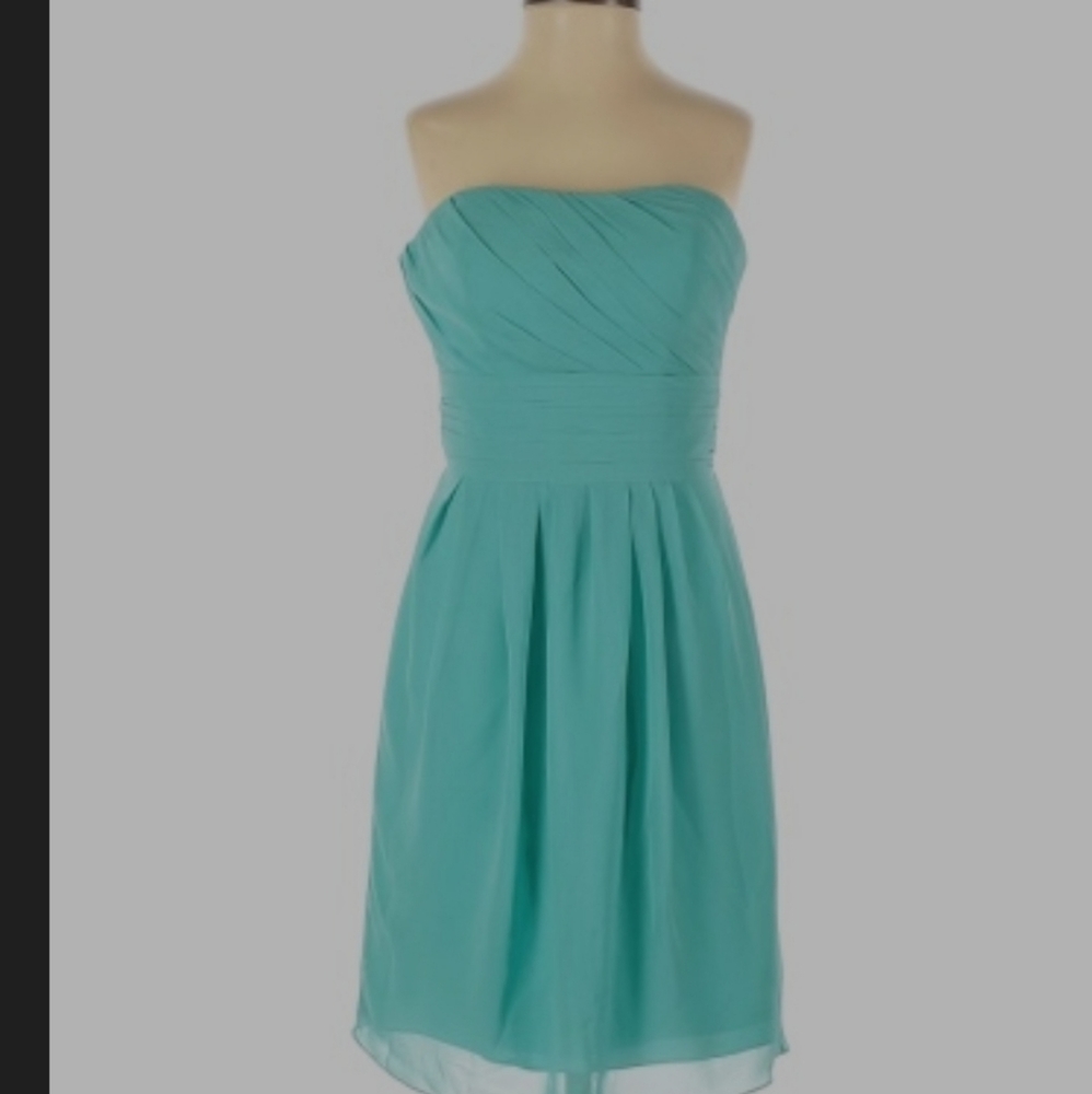 Bill Levkoff Sweetheart Strapless Blue Bridesmaid Dress